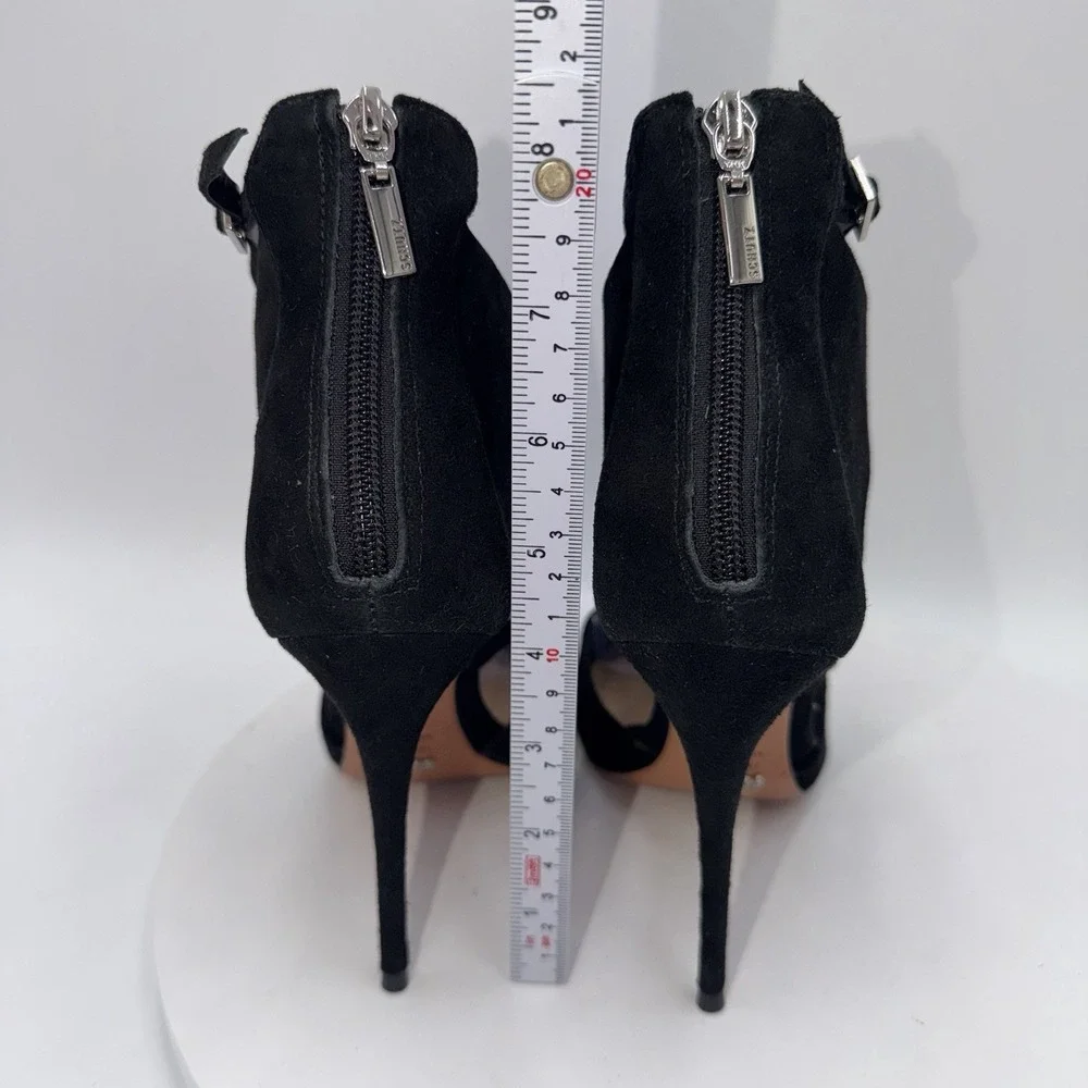 Schutz Black Dezi Strappy Suede Point Toe Stiletto Pumps Women's Size 9B